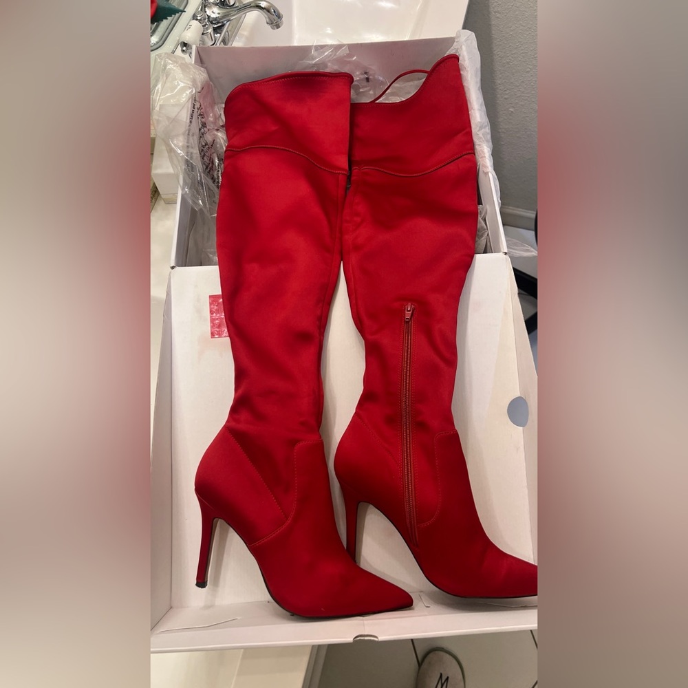 Aldo Over-the-Knee Boots Red